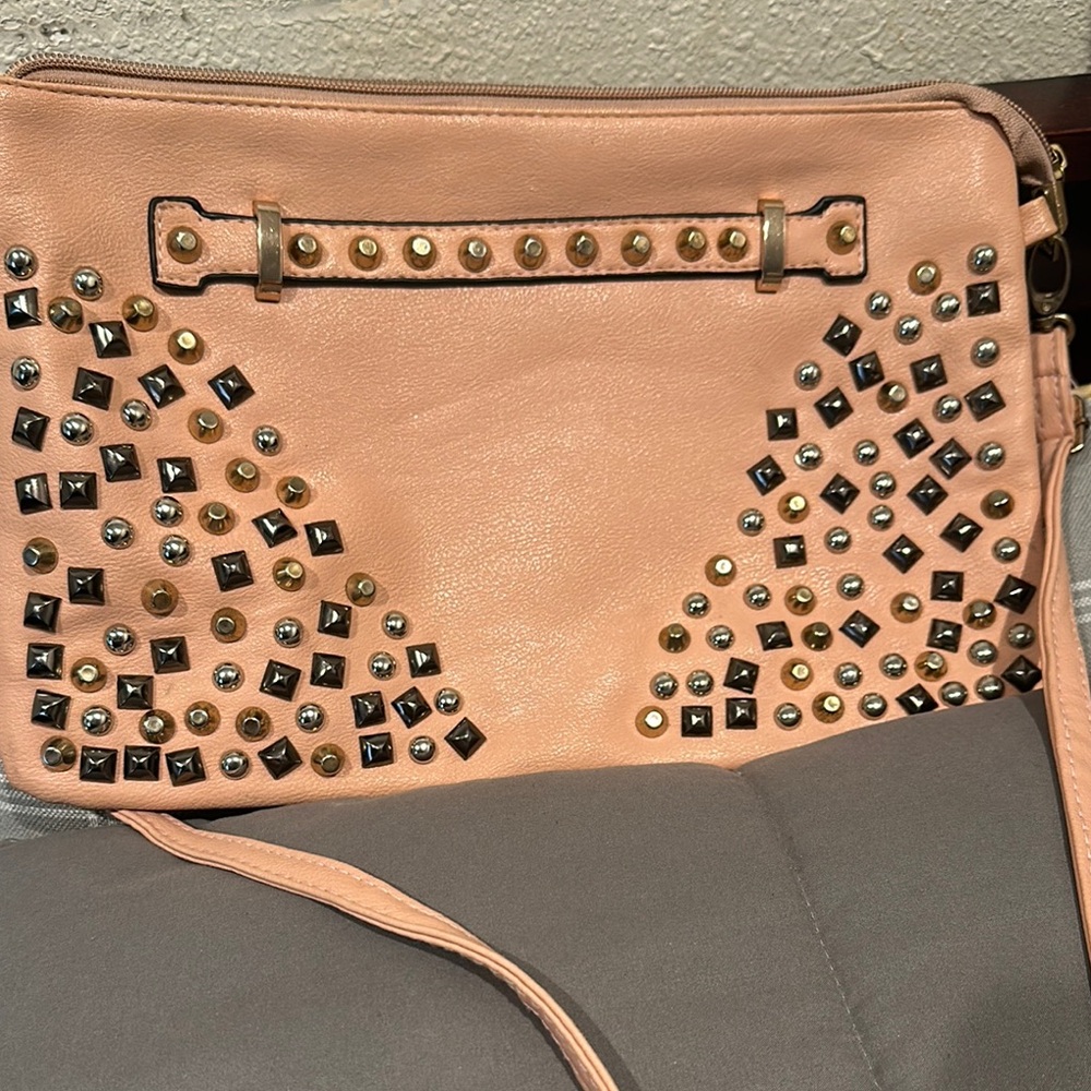 Studded Pink Crossbody Bag